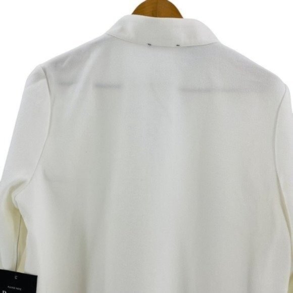 Tuckernuck | NEW White Stretch Crepe Avery Long Sleeve Shirt Dress Size M - Picture 8 of 12